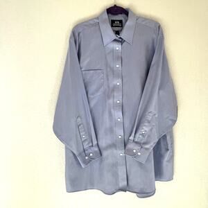 Stafford men's blue dress shirt size 18 34/35" sleeve length